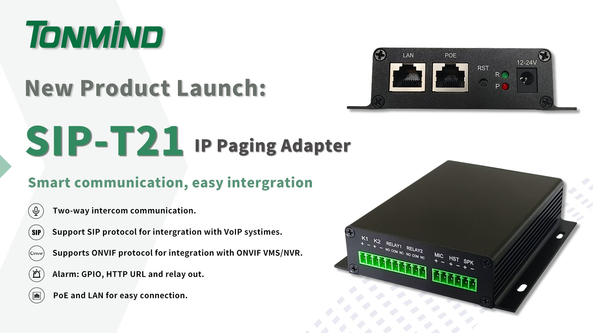 Anuncio de lanzamiento de producto: Tonmind presenta el adaptador de búsqueda IP SIP-T21